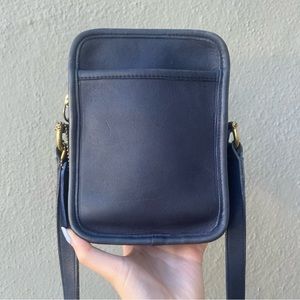 🦋💙 Vintage Coach Kit Navy Camera Messenger Leather Crossbody Bag RARE Blue